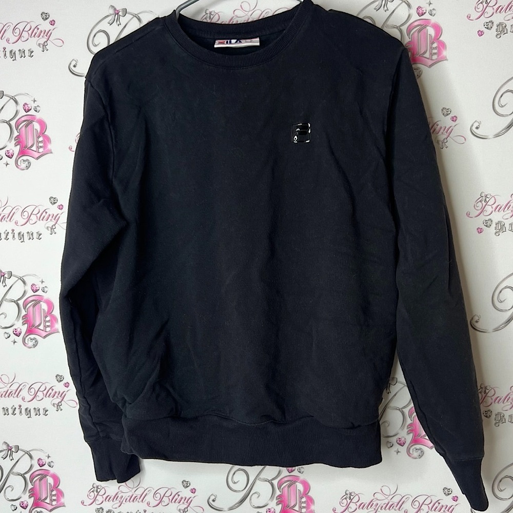 Fila sweater pull over warm cozy Black Crewneck Sweater